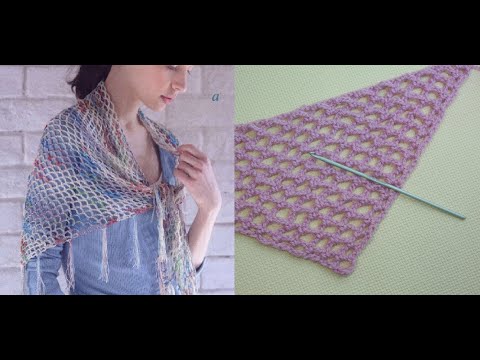 Видео: Самая простая шаль крючком для начинающих*How to Crochet a Super Scarf for beginners* Бактус Урок 47