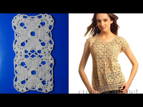 Видео: Соединение мотивов крючком. МК. (2часть из 2)