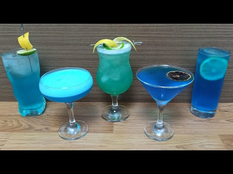 Видео: ТОП-5 Коктейлей с ликером Блю Кюрасао. Самые популярные: Голубые Гавайи, Голубая лагуна, Леди.