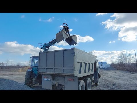 Видео: Обзог Грейферного навантажувача ЮМЗ , Витрата солярка за 30 хв