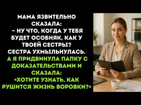 Видео: Мама язвительно сказала: —Ну что, когда у тебя будет особняк, как у твоей сестры?Сестра ухмыльнулась