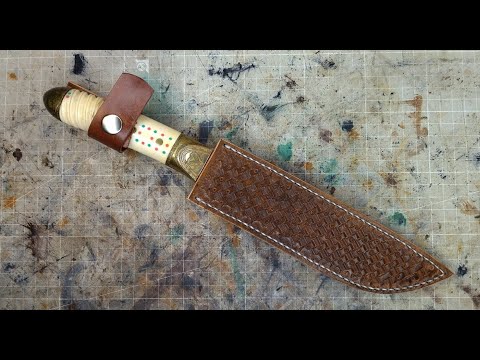 Видео: Поръчкова кожена кания за нож-бурмалия/A custom leather handmade sheath for a burmalia knife