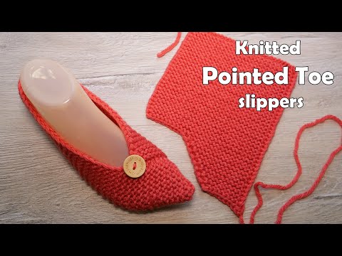 Видео: Следки – лодочки спицами 👠 Knitted Pointed Toe slippers, free knitting pattern