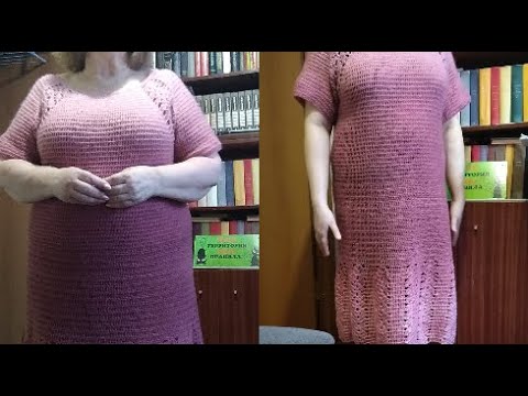 Видео: Платье из пряжи Ализе Ангора Голд Батик.  Просто и эффектно