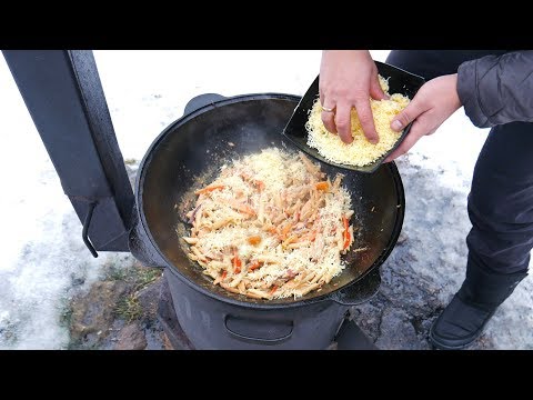 Видео: МАКАРОНЫ С КУРИЦЕЙ ПО-МЕКСИКАНСКИ В КАЗАНЕ НА КОСТРЕ