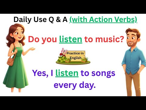 Видео: 100 вопросов и ответов на английский язык для ежедневного использования с глаголами действия | Уч...