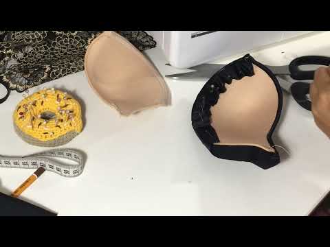 Видео: Как обтянуть чашку бюстгальтера?