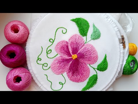 Видео: Вышивка гладью для начинающих. Первые шаги. Урок 4. Stitch embroidery for beginners. Lesson 4.