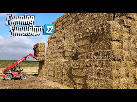 Видео: Укладка тюков соломы на ферме летом | Farming Simulator 22