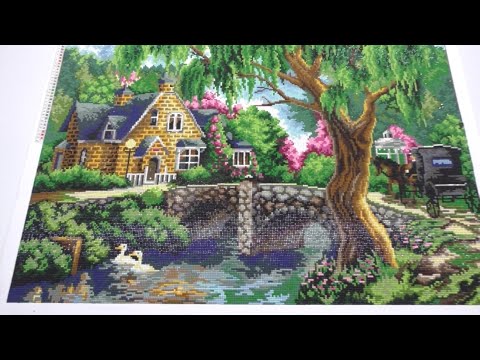 Видео: Алмазная мозаика "Лесная хижина" от Dream Art: мой первый опыт
