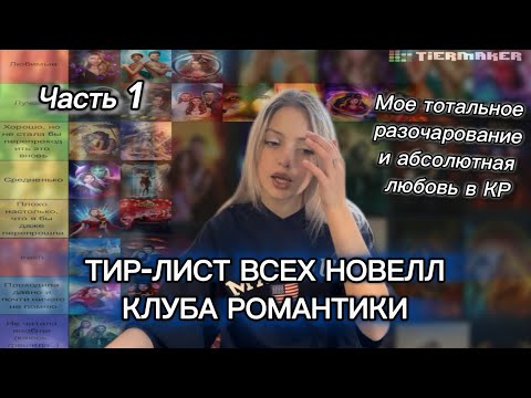 Видео: ТИР-ЛИСТ ВСЕХ НОВЕЛЛ из КЛУБА РОМАНТИКИ | Часть 1. (Очень много болтаю..)