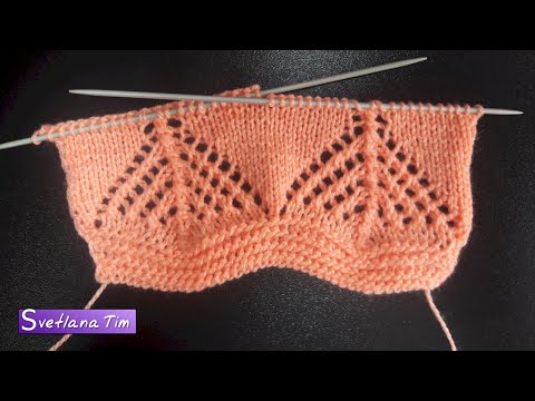 Видео: В этом уроке научимся вязать Узор Волнистый край с Ажурными треугольниками. Вязание спицами № 421