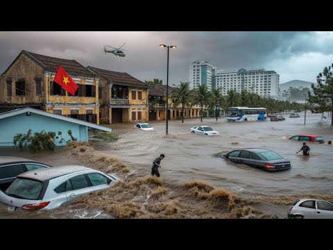 Видео: Вьетнам под водой: наводнения смывают дома и автомобили в Хойане!