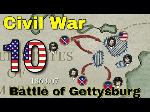 Видео: Battle of Gettysburg. США - #10. European War 6: 1914.