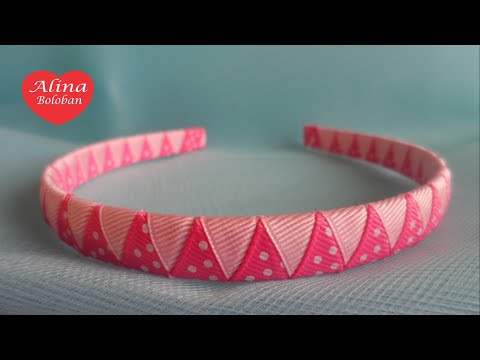 Видео: Оплетание Ободка Двумя Лентами . Мастер Класс для Начинающих  / DIY. Braided Headbands two ribbons