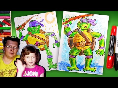 Видео: Как рисовать Черепашку Ниндзя Донателло | How to draw ninja turtles | Урок рисования для детей
