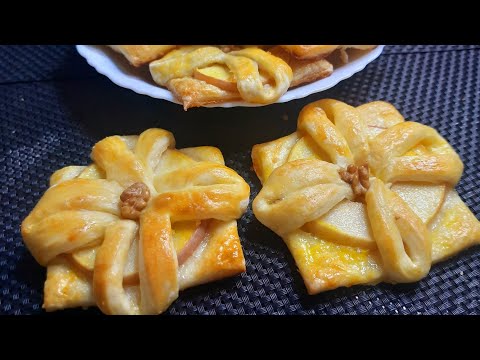Видео: НЕОБЫЧНАЯ ИДЕЯ из СЛОЕНОГО теста. слойки с ЯБЛОКОМ.