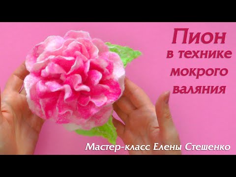 Видео: Мастер-класс. Валяние. Пион в технике мокрого валяния