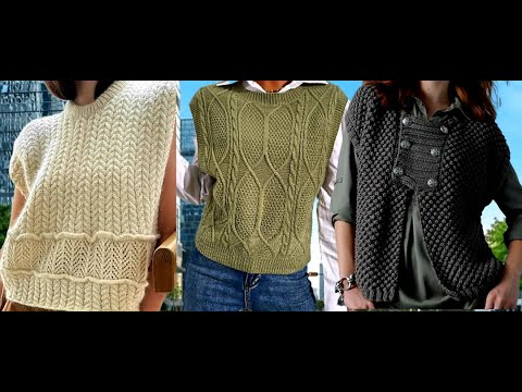 Видео: Клевые🔥жилеты вязаные, кофта-жилет, безрукавки.Cool👍knitted vests, sweater vests, sleeveless vests.