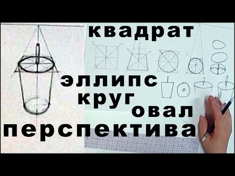 Видео: Перспектива: квадрат, круг, овал и эллипс.