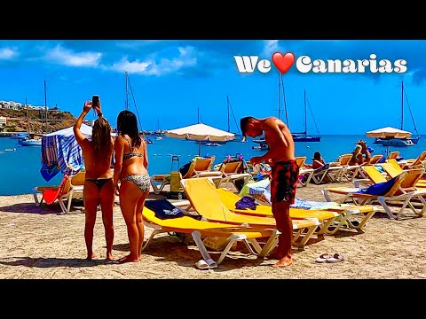 Видео: Гран-Канария Плайя Анфи-дель-Мар Пляжная жизнь 2021 | We❤️Canarias