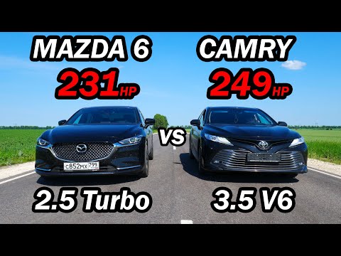 Видео: Новая CAMRY 3.5 vs Новая MAZDA 6 2.5T и BMW 320D G20 St 1 ГОНКИ.