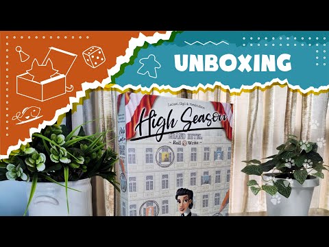 Видео: Unboxing High Season: Grand Hotel Roll & Write (Распаковка АСМР) ASMR