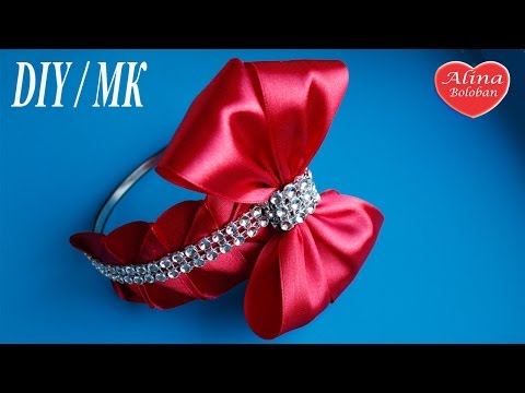 Видео: Милый ободок из атласных лент / БАНТ для волос / Cute bow hair / DIY