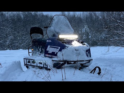 Видео: Светодиодная балка на снегоход Буран