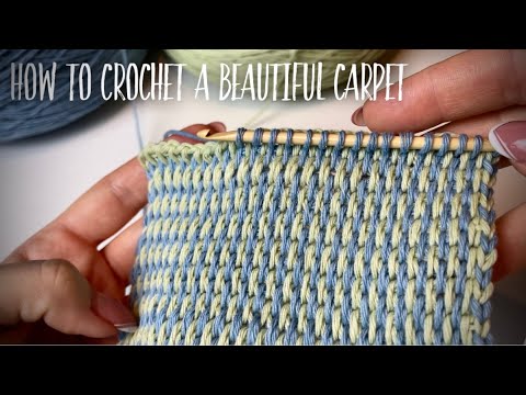Видео: ТУНИССКОЕ ВЯЗАНИЕ: ВЕЛИКОЛЕПНЫЙ ДВУЦВЕТНЫЙ КОВЕР, ПЛЕД 🦋/ HOW TO CROCHET BEAUTIFUL CARPET