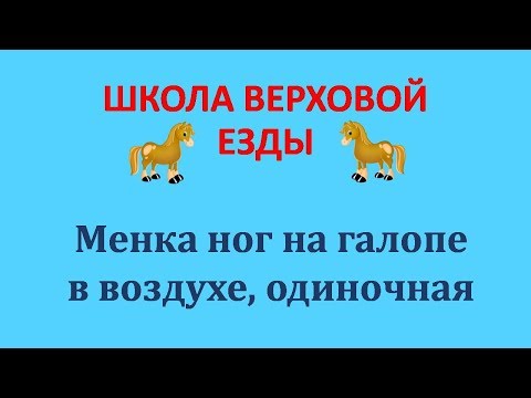 Видео: Менка ног в воздухе на галопе на лошади. Одиночная