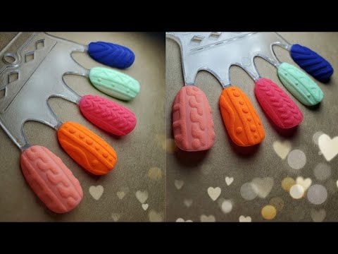 Видео: Свитера на ногтях | ВЯЗАНЫЙ Дизайн гель лаками и  акриловой пудрой 🧶