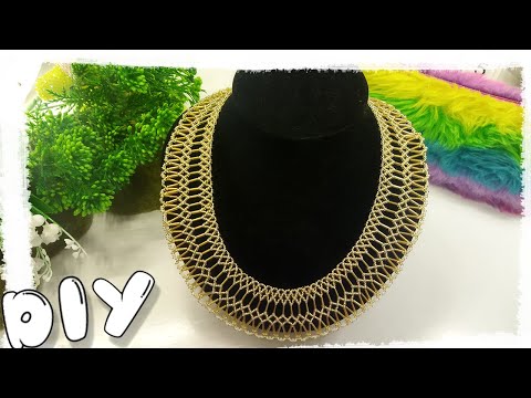 Видео: DIY ЗОЛОТИСТОЕ КОЛЬЕ ИЗ БИСЕРА