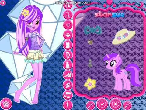 Видео: Игра Девушки Эквестрии: Одевалка Аметист Стар