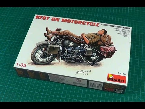 Видео: Обзор модели Отдых на мотоцикле от Миниарт 1/35 (Review model kit Rest on motorcycle Miniart 1/35)