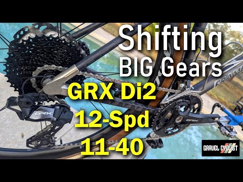 Видео: Переключение больших передач с помощью Shimano GRX Di2 12-скоростной: кассета 11-40
