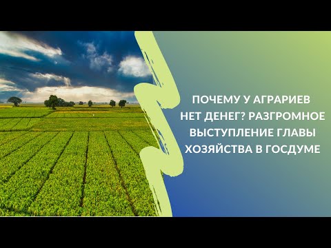 Видео: Почему у аграриев нет денег? | Разгромное выступление главы хозяйства в Госдуме