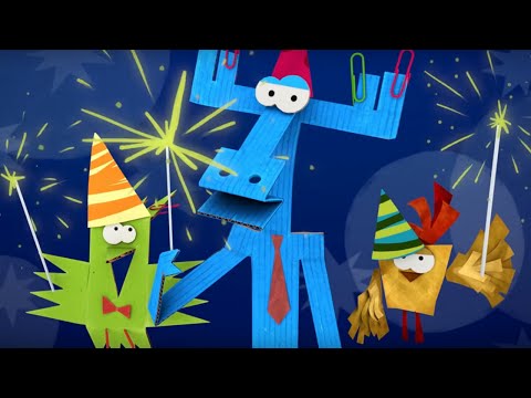 Видео: Мультфильм про оригами - Бумажки - Снова праздник! - Серия 12