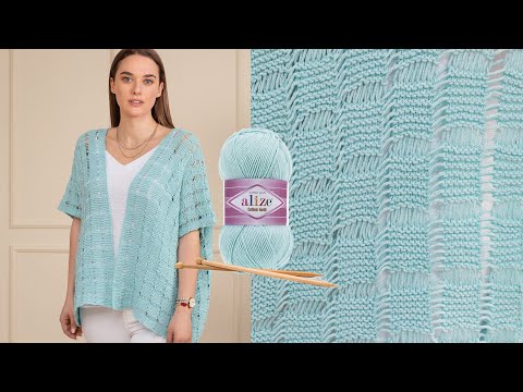 Видео: Alize Cotton Gold ile Dökümlü Yelek • Loose Spring Vest • ВЕСЕННИЙ ДРАПИРОВАННЫЙ ЖИЛЕТ