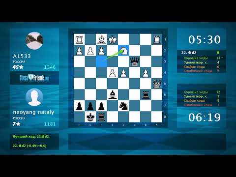 Видео: Анализ шахматной партии: А1533 - neoyang nataly, 1-0 (по ChessFriends.com)