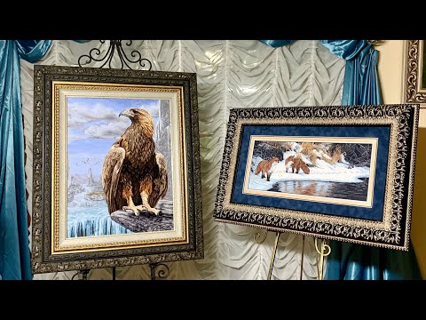 Видео: 37. Оформленные вышивки Eagle by Anchor Maia, Shore Patrol by Elsa Williams от БелБагетМастер.