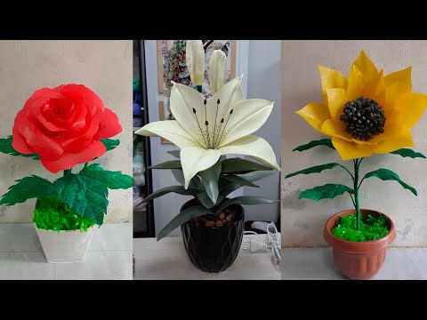 Видео: Как сделать красивый цветок из полиэтиленового пакета | Цветочные ремесла