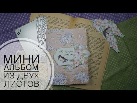 Видео: Мини альбом из двух листов - Скрапбукинг мастер-класс / Aida Handmade