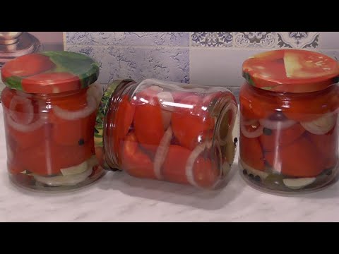 Видео: ПОМИДОРЫ Дольками или Половинками на зиму с луком Без стерилизации.