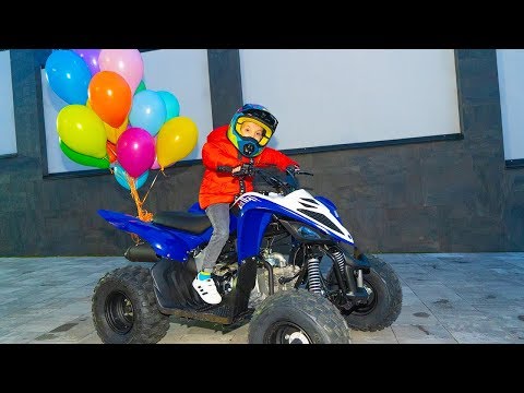 Видео: Тиша НЕ ожидал...Tisha ride on a NEW  big ATV and stuck in the ground.