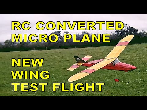 Видео: Испытательный полет для нового крыла Cadet/Wisp RC Conversion