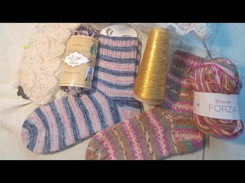 Видео: НОСОЧКИ ПОЛОСАТИКИ.  АРТИСАН ИЛИ ФОРЗА ? НОВЫЙ ПАЛАНТИН С ЛЮРЕКСОМ