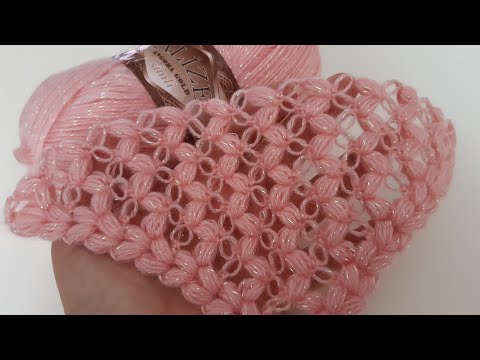 Видео: Легкая модель шали фисташки и модели платка вязания крючком