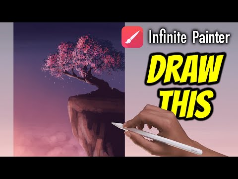 Видео: Цветущая вишнёвая скала — урок Infinite Painter №29