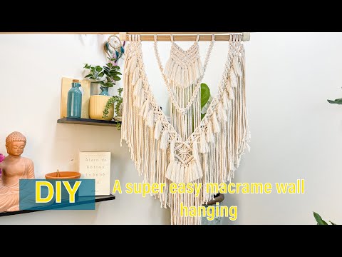 Видео: Как сделать небольшую настенную подвеску в технике макраме | Очень легко для начинающих макраме